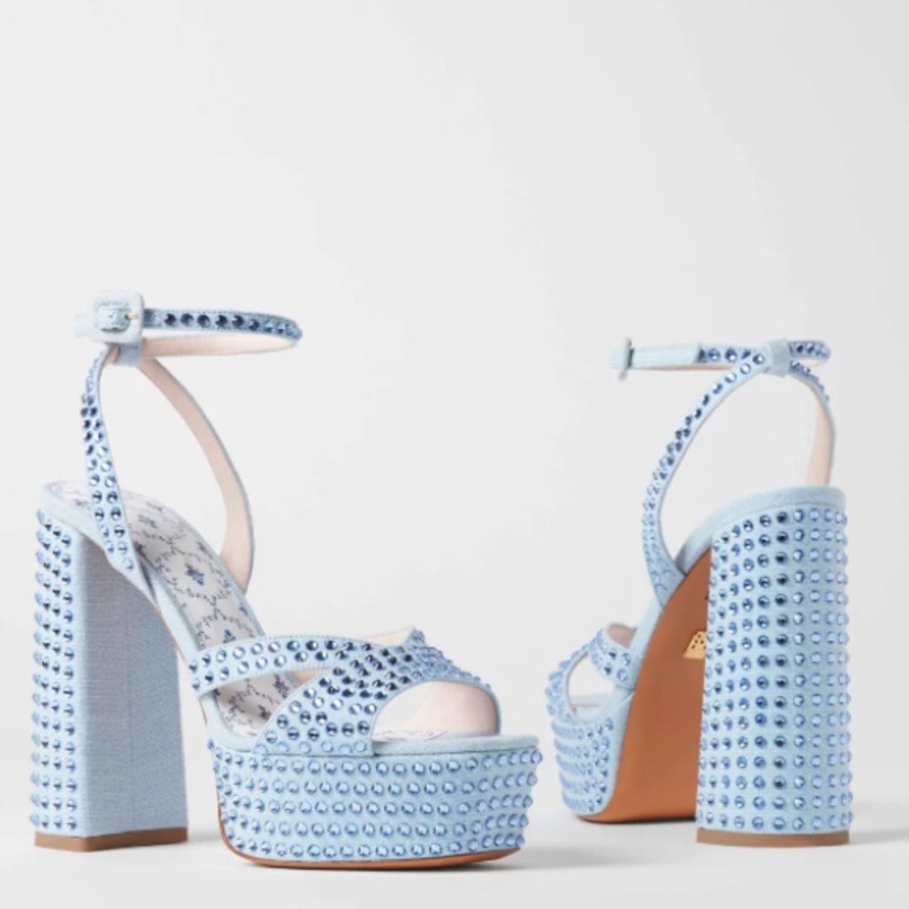Hill House Home The Party Platform - Baby Blue Rhinestone Size 35